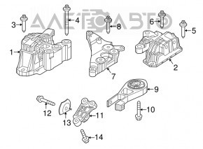 Pernele motorului drept Fiat 500X 16-17 2.4