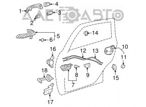 Limitatorul ușii din spate dreapta pentru Toyota Prius 2004-2009