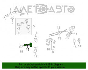 Limitatorul ușii din spate dreapta pentru Lexus LS460 LS600h 07-12