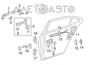 Limitatorul ușii din spate dreapta pentru Lexus LS460 LS600h 07-12