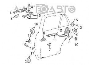 Петля двери верхняя задняя левая Lexus RX300 RX330 RX350 RX400h 04-09 новый OEM оригинал