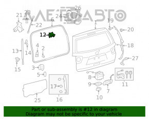 Buclele ușii portbagajului dreapta Toyota Sequoia 08-16.