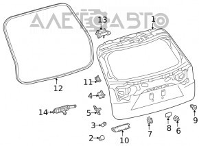 Петля двери багажника левая Lexus RX350 RX450h 16-22