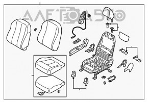 Scaun de pasager Mitsubishi Eclipse Cross 18- fără airbag, manual, material textil, negru.