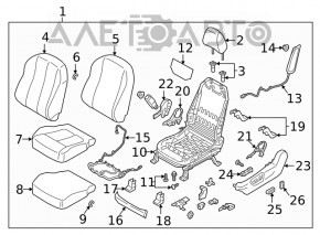 Scaun șofer Mitsubishi Eclipse Cross 18- cu airbag, manual, material textil, negru.