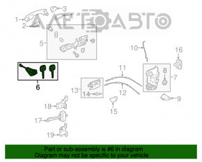 Becușul de blocare din fața stângă Toyota Highlander 14-19