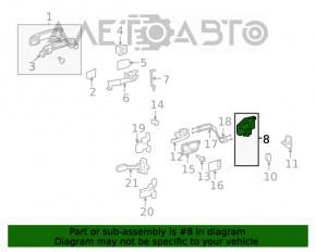 Blocarea ușii din spate stânga a Toyota Sequoia 08-16