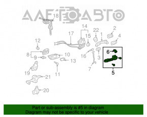 Механизм ручки двери передней правой Toyota Camry v30 2.4