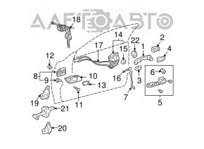 Mecanismul manetei ușii din față dreapta pentru Toyota Camry v30 2.4