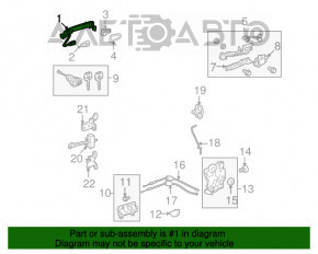 Mânerul ușii exterioare din față stânga Toyota Highlander 08-13, fără cheie, crom