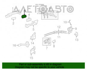 Заглушка внешней ручки под личинку передняя левая Toyota Camry v55 15-17 usa