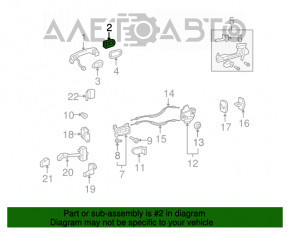 Manerul exterior al ușii din spate stânga pentru Lexus GX470 03-09.