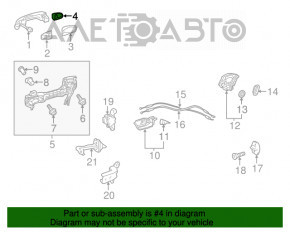 Manerul exterior al ușii din spate stânga Toyota Camry v55 15-17 SUA