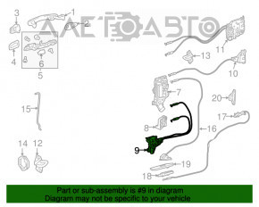 Blocarea ușii din spate dreapta față Toyota Sienna 11-17