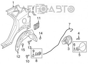 Лючок бензобака с корпусом Hyundai Tucson 16-18