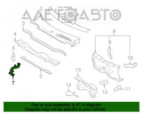 Tubul de scurgere a grilei de parbriz Infiniti QX30 17-