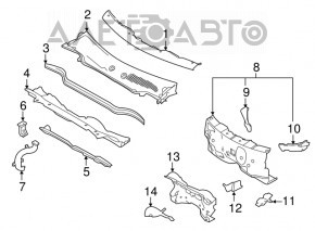 Tubul de scurgere a grilei de parbriz Infiniti QX30 17-