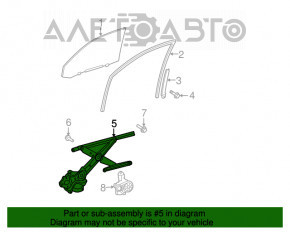 Mecanismul electric de ridicare a geamului cu motor, dreapta față, Toyota Highlander 08-13