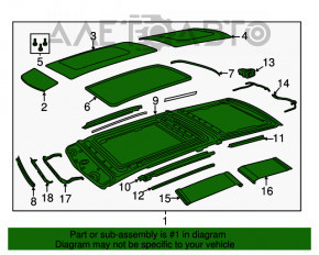 Geam panoramic asamblat Fiat 500X 16- cortina gri