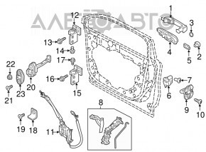 Mânerul ușii exterioare față stânga Fiat 500X 16- keyless, crom