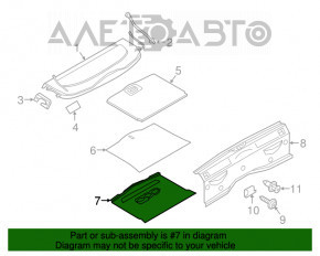 Covor pentru portbagajul Fiat 500X 16- negru.