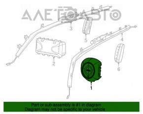 Airbag-ul de siguranță în volanul șoferului pentru Jeep Compass 17- negru.