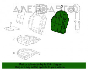 Scaun șofer Fiat 500X 16-18 fără airbag, manual, material textil negru-cenușiu, uzat