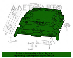 Acoperirea tavanului pentru Jeep Compass 17-18 fără panoramic, gri, pentru curățare chimică