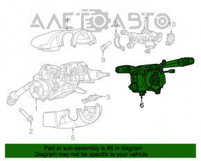 Comutatorul de sub volan pentru asamblarea chitarei Fiat 500L 14-