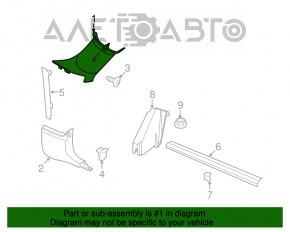 Capacul superioare al amortizorului frontal stânga Dodge Challenger 15-19, material textil negru