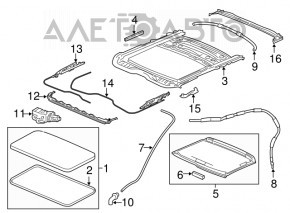 Geam asamblat Acura MDX 14-20, perdea gri