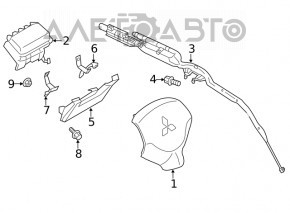 Airbag-ul de pasager din bordul Mitsubishi Eclipse Cross 18-