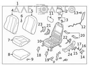 Airbagul de siguranță pentru scaunul din stânga Mitsubishi Eclipse Cross 18-