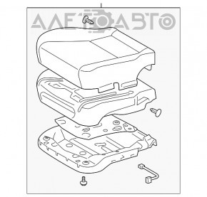 Scaun de pasager pentru Lexus LS460 LS600h 07-09 cu airbag, electric, piele neagră, suport de fixare rupt.