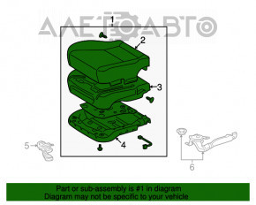 Scaun de pasager pentru Lexus LS460 LS600h 07-09 cu airbag, electric, piele neagră, suport de fixare rupt.