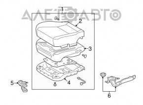 Scaun de pasager pentru Lexus LS460 LS600h 07-09 fără airbag, piele neagră.