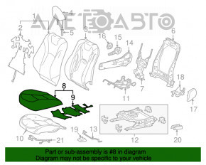 Пассажирское сидение Toyota Prius 50 16- без airbag, механич, кожа черн, стрельнувшее