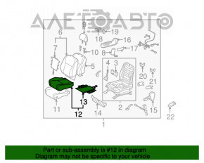 Scaun de pasager Toyota Highlander 08-13 fără airbag, piele bej