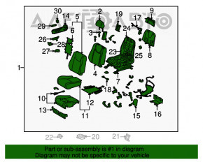 Scaun de pasager pentru Lexus RX350 RX450h 10-15 fără airbag, piele bej