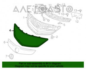 Grila radiatorului Acura ILX 13-15 pre-restilizare