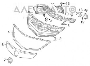 Grila radiatorului Acura ILX 13-15 pre-restilizare