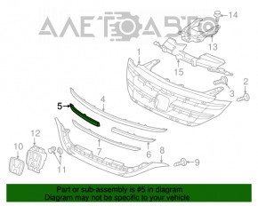 Молдинг правый решетки радиатора grill Honda CRV 12-14 дорест