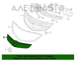 Moldura grilei radiatorului Acura ILX 13-15 pre-restilizare