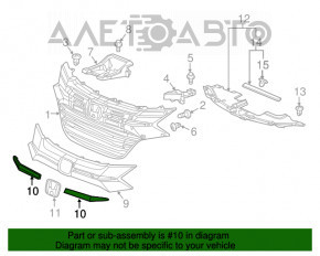 Молдинг хром решетки радиатора правый grill Honda HR-V 16-18