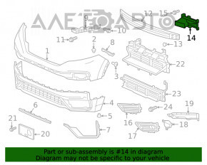 Colțul amplificatorului de bara frontală stânga Honda CRV 17-22