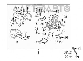 Scaun șofer Lexus RX300 RX330 RX350 RX400h 04-09 fără airbag, piele gri