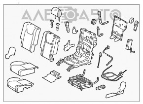 Задний ряд сидений 2 ряд Lexus RX350 10-15 с airbag кожа черн, тычка на правой стороне