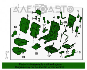 Задний ряд сидений 2 ряд Lexus RX350 10-15 с airbag кожа черн, тычка на правой стороне