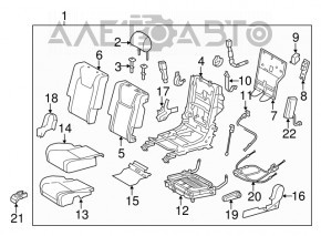 Задний ряд сидений 2 ряд Lexus RX350 10-15 с airbag кожа черн, тычка на правой стороне