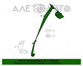 Centura de siguranță spate stânga pentru Mini Cooper F56 3d 14-